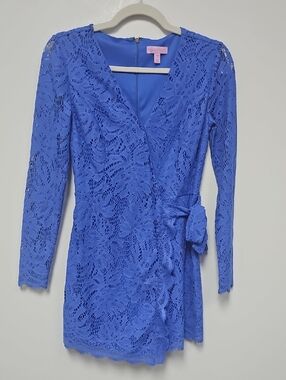 Lilly Pulitzer Royal Blue Lace Wrap Dress